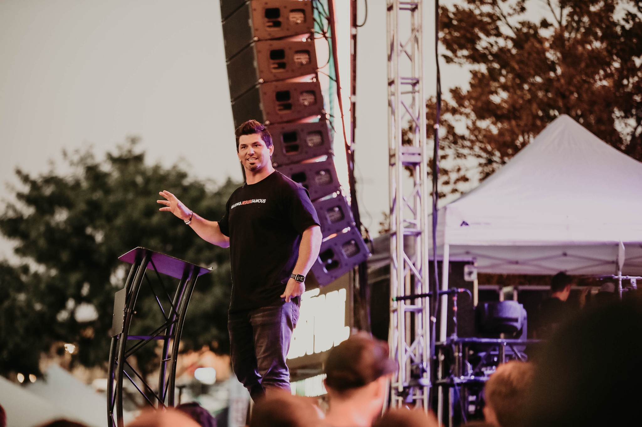 Josh speaking in stage